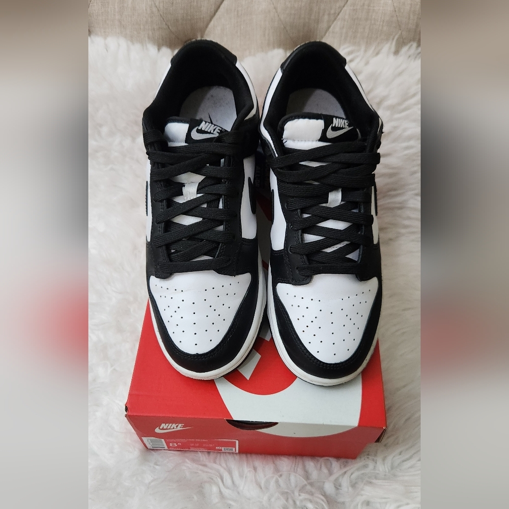 Nike Black and White Sneakers High-Top Perforated Design